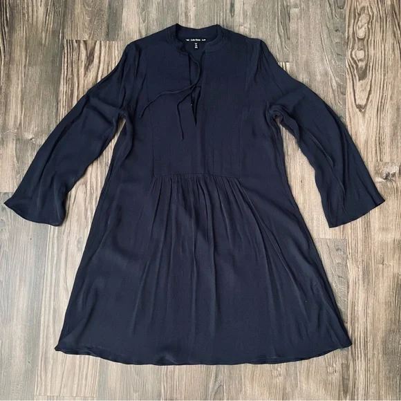 navy blue swing dress Peter Pan Collar Striped Bubble & Dress